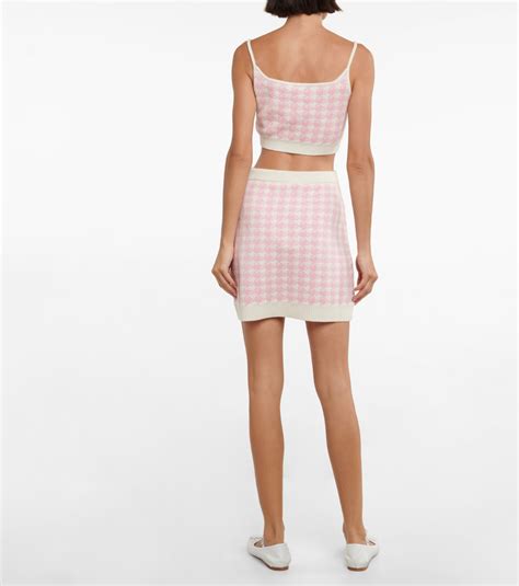 miu miu dress pink houndstooth|Houndstooth cashmere miniskirt in pink .